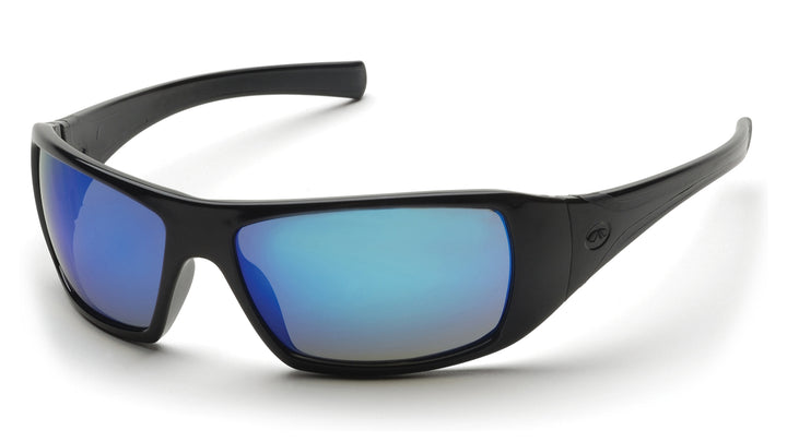 Pyramex SB5665D, Goliath Full Frame Eyewear, Black Frame Color, Ice Blue Mirror Lens Color