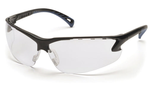 Pyramex SB5710DT, Venture 3 Half-Frame Eyewear, Black Frame Color, Clear with H2X Anti-Fog Lens Color