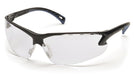 Pyramex SB5710DTM, Venture 3 Half-Frame Eyewear, Black Frame Color, Clear with H2MAX Anti-Fog Lens Color