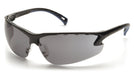 Pyramex SB5720DT, Venture 3 Half-Frame Eyewear, Black Frame Color, Gray with H2X Anti-Fog Lens Color