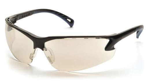 Pyramex SB5780D, Venture 3 Half-Frame Eyewear, Black Frame Color, I/O Mirror Lens Color