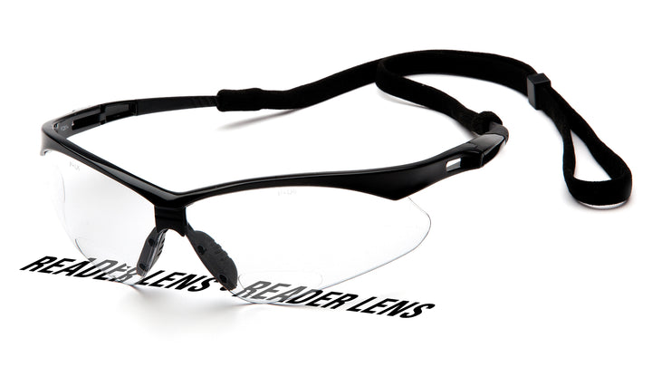 Pyramex SB6310SPR15, PMXTREME Readers Half-Frame Eyewear, Black Frame Color, Clear Lens Color, +1.5 Diopter Grade