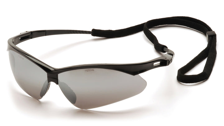 Pyramex SB6370SP, PMXTREME Half-Frame Eyewear, Black Frame Color, Silver Mirror Lens Color