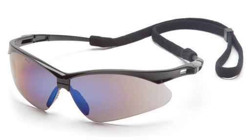 Pyramex SB6375SP, PMXTREME Half-Frame Eyewear, Black Frame Color, Blue Mirror Lens Color