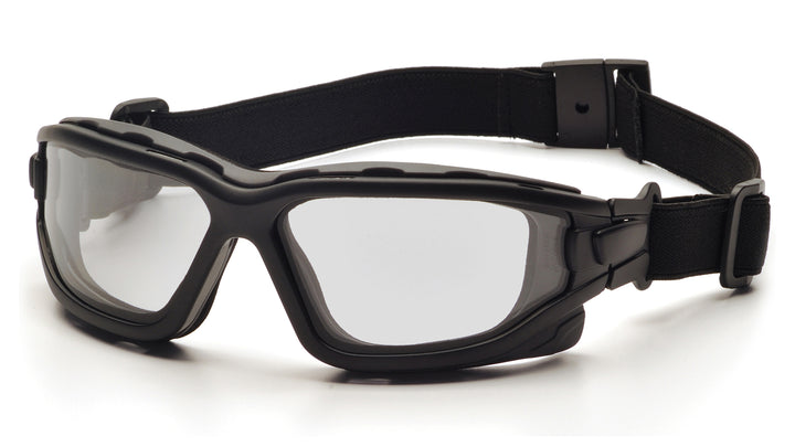 Pyramex SB7010SDT, I-Force Sealed Eyewear, Black Frame Color, Clear with H2X Anti-Fog Lens Color