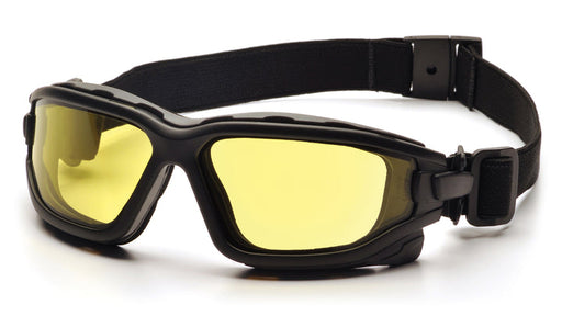 Pyramex SB7030SDT, I-Force Sealed Eyewear, Black Frame Color, Amber with H2X Anti-Fog Lens Color