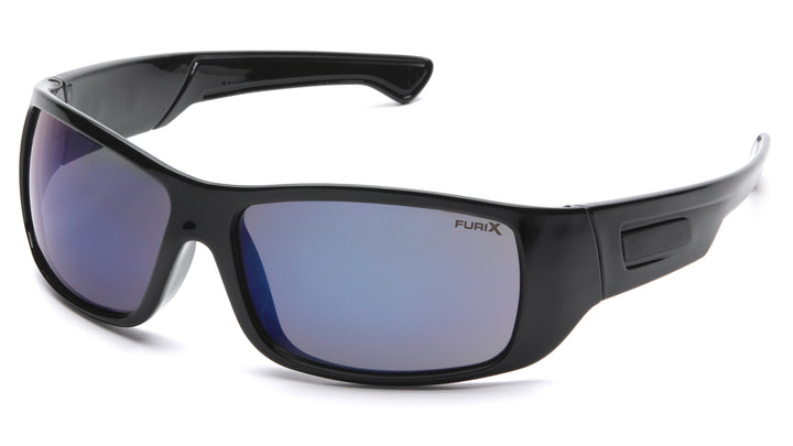 Pyramex SB8575DT, Furix Full Frame Eyewear, Black Frame Color, Blue Mirror with Anti-Fog Lens Color