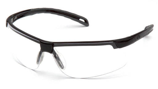 Pyramex SB8610DT, Ever-Lite Half-Frame Eyewear, Black Frame Color, Clear with H2X Anti-Fog Lens Color