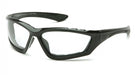 Pyramex SB8710DTP, Accurist Sealed Eyewear, Padded Frame, Black Frame Color, Clear with Anti-Fog Lens Color