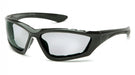 Pyramex SB8725DTP, Accurist Sealed Eyewear, Padded Frame, Black Frame Color, Light Gray with Anti-Fog Lens Color