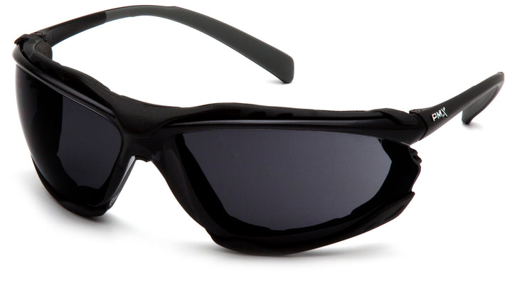 Pyramex SB9323ST, Proximity Sealed Eyewear, Padded Frame, Black Frame Color, Dark Gray with H2X Anti-Fog Lens Color