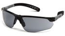 Pyramex SBG10120D, Sitecore Half-Frame Eyewear, Gray Lens Color, Black/Gray Frame Color