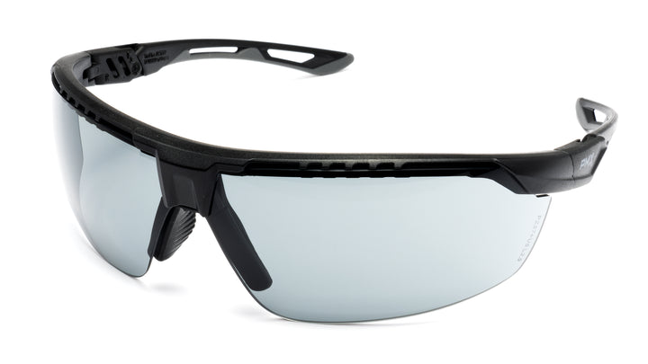 Pyramex SBG11320DT, TruFlex Half-Frame Eyewear, Black/Gray Frame Color, Gray with H2X Anti-Fog Lens Color