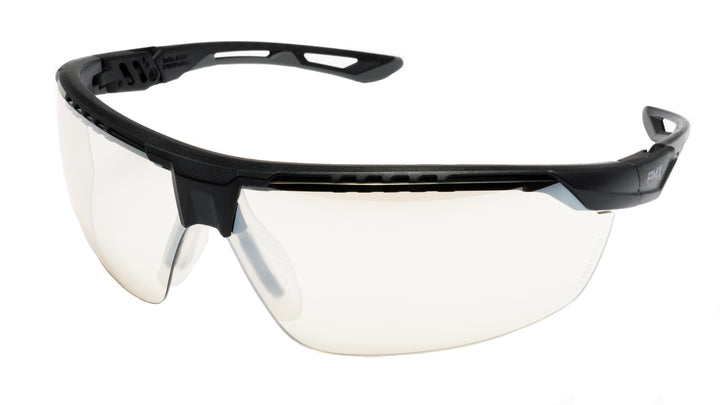 Pyramex SBG11380DT, TruFlex Half-Frame Eyewear, Black/Gray Frame Color, I/O Mirror with Anti-Fog Lens Color