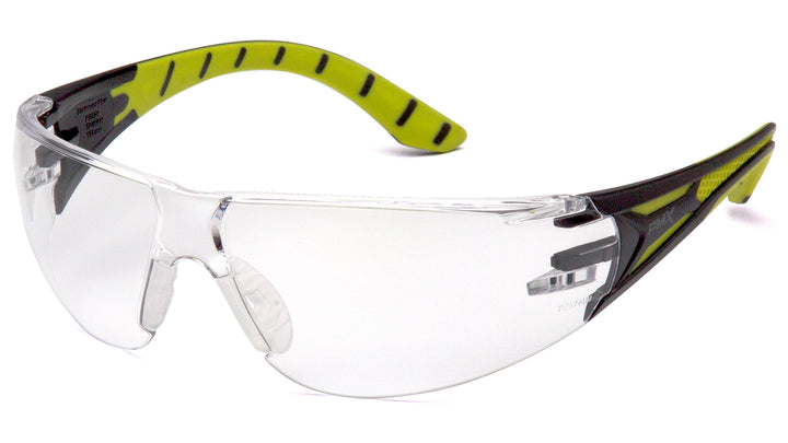 Pyramex SBGR9610ST, Endeavor Plus Frameless Eyewear, Black-Green Frame Color, Clear with H2X Anti-Fog Lens Color