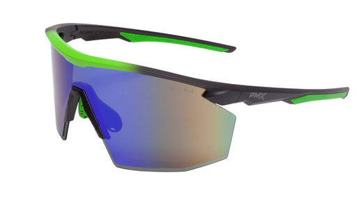 Pyramex SBL11257ST, PMXSPEC Half-Frame Eyewear, Black-Lime Gradient Frame Color, Green Mirror with Anti-Fog Lens Color