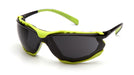 Pyramex SBL9323STM, Proximity Sealed Eyewear, Black-Lime Frame Color, Dark Gray with H2MAX Anti-Fog Lens Color