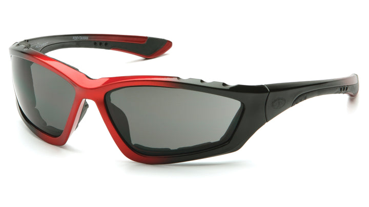 Pyramex SBR8720DTP, Accurist Sealed Eyewear, Padded Frame, Black/Red Frame Color, Red with Anti-Fog Lens Color