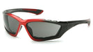 Pyramex SBR8720DTP, Accurist Sealed Eyewear, Padded Frame, Red with Anti-Fog Lens Color, Black/Red Frame Color