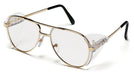 Pyramex SG310A, Pathfinder Full Frame Eyewear, Gold Metal Frame Color, Clear Lens Color