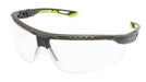 Pyramex SGL11310DT, TruFlex Half-Frame Eyewear, Gray/Lime Frame Color, Clear with H2X Anti-Fog Lens Color