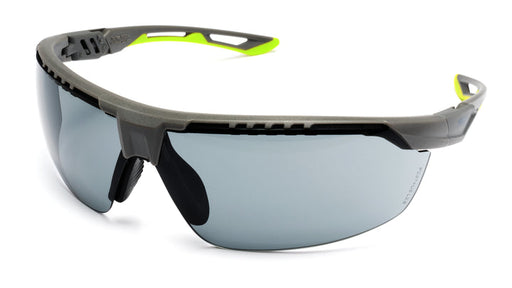 Pyramex SGL11320DT, TruFlex Half-Frame Eyewear, Gray/Lime Frame Color, Gray with H2X Anti-Fog Lens Color