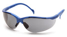 Pyramex SMB1820S, Venture II Half-Frame Eyewear, Metallic Blue Frame Color, Gray Lens Color