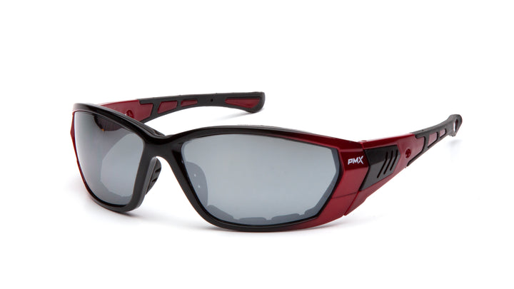 Pyramex SR10870D, Atrex Sealed Eyewear, Padded Frame, Red Frame Color, Silver Lens Color