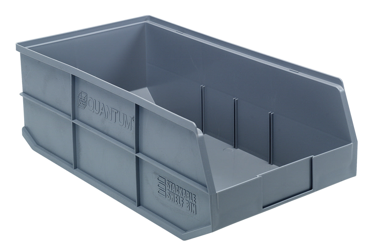 Quantum SSB485GY | Stackable Shelf Bin — Integrated Manufacturing & Supply