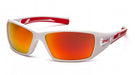 Pyramex SWR10455D, Velar Full Frame Eyewear, White/Red Frame Color, Sky Red Mirror  Lens Color