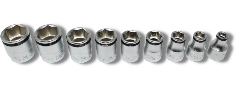 Ko-Ken RS3450A/9, 3/8 Sq. Dr. Nut-Grip, SAE, Socket Set - 9 pieces