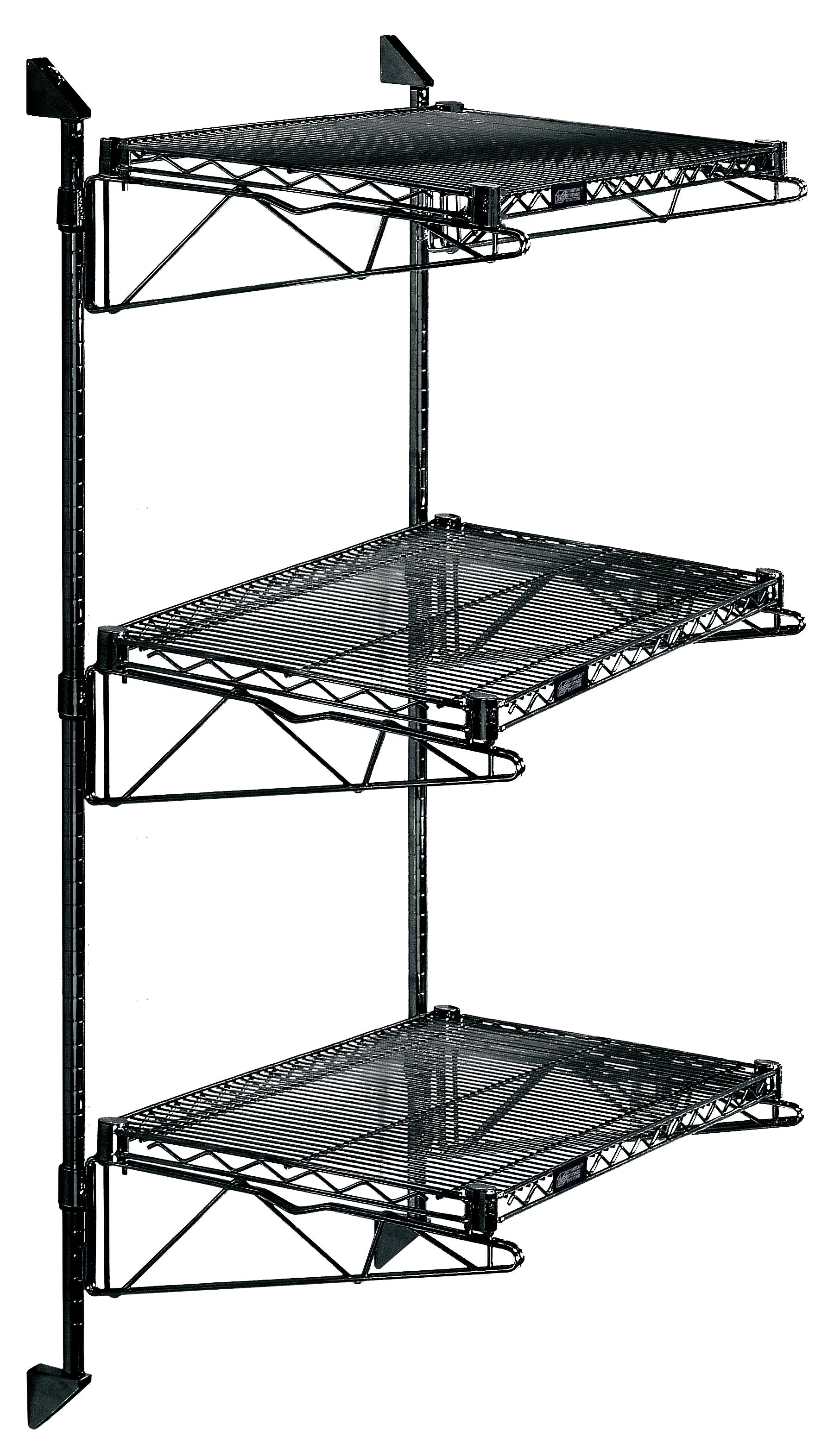 Quantum WC54-CB2430BK | Cantilever Double Shelf Post Wall Mount