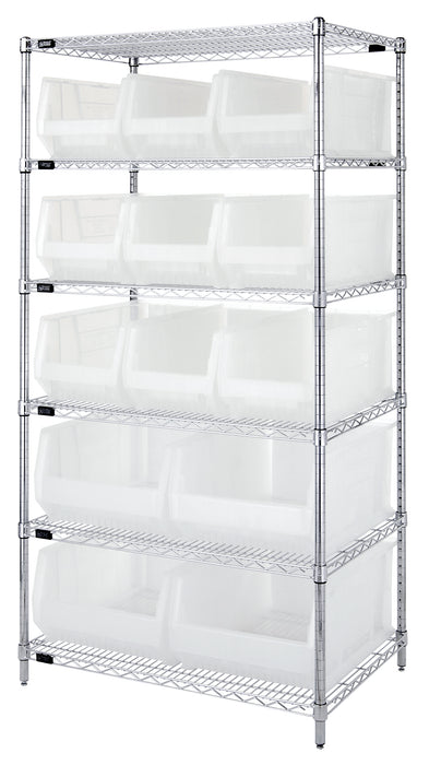 Quantum WR6-953954CL | Bin Wire Shelving System