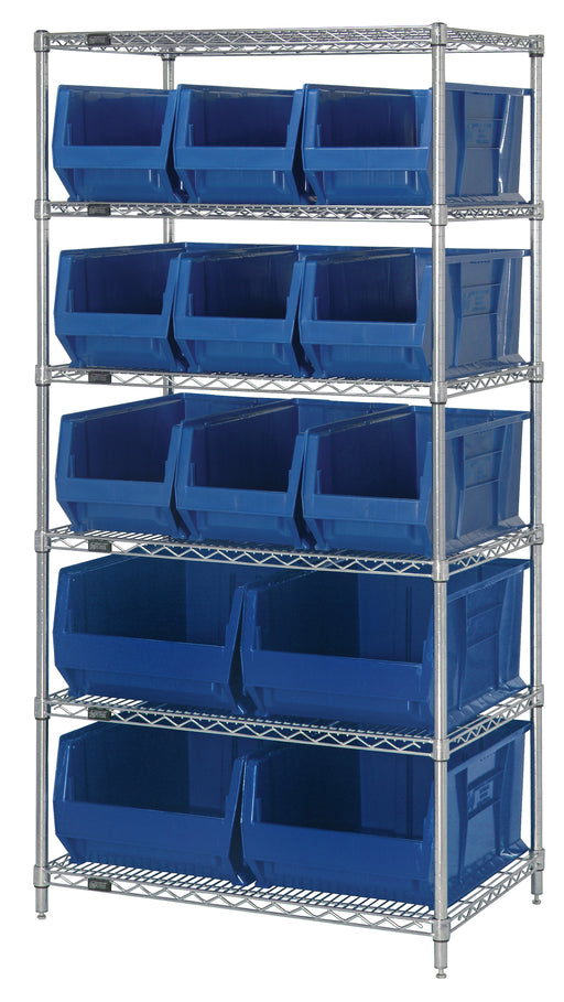 Quantum WR6-953954BL | Bin Wire Shelving System