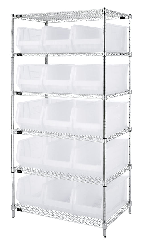 Quantum WR6-953CL | Bin Wire Shelving System