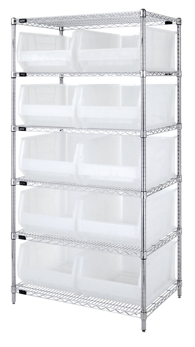 Quantum WR6-957CL | Bin Wire Shelving System