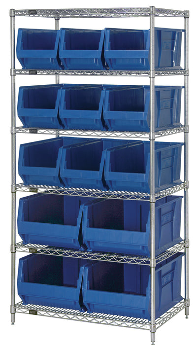 Quantum WR6-973974BL | Bin Wire Shelving System