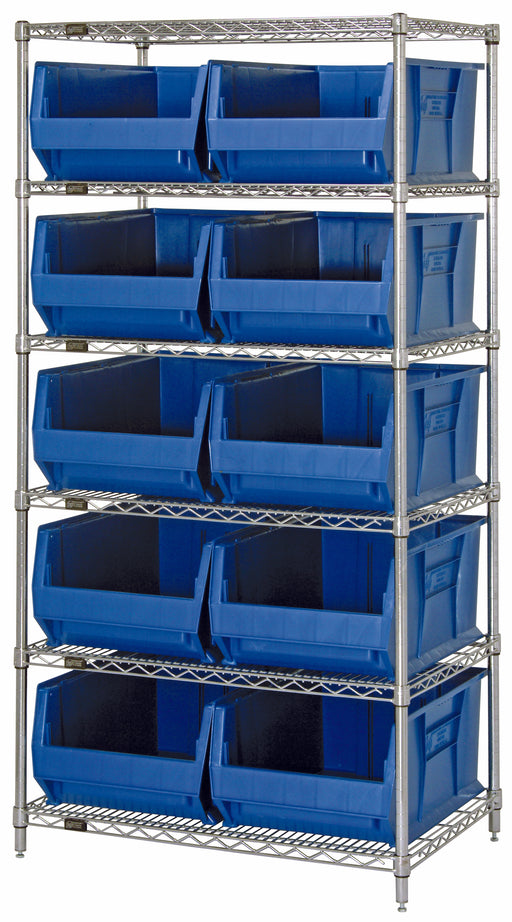 Quantum WR6-974BL | Bin Wire Shelving System