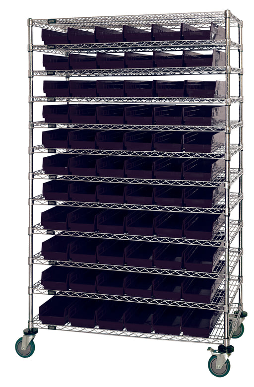 Quantum WR74-2460-88106BK | Bin Wire Shelving System