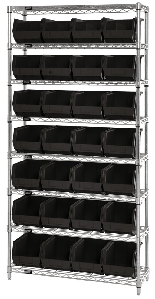 Quantum WR8-239BK | Bin Wire Shelving System