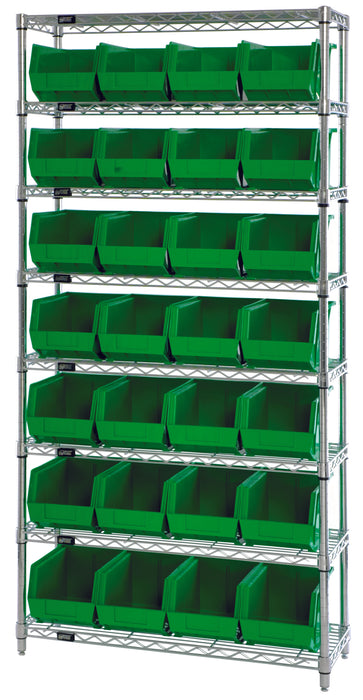 Quantum WR8-239GN | Bin Wire Shelving System