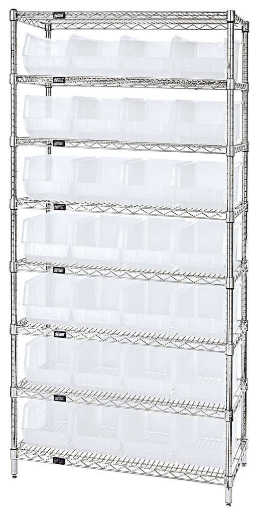 Quantum WR8-240CL | Bin Wire Shelving System