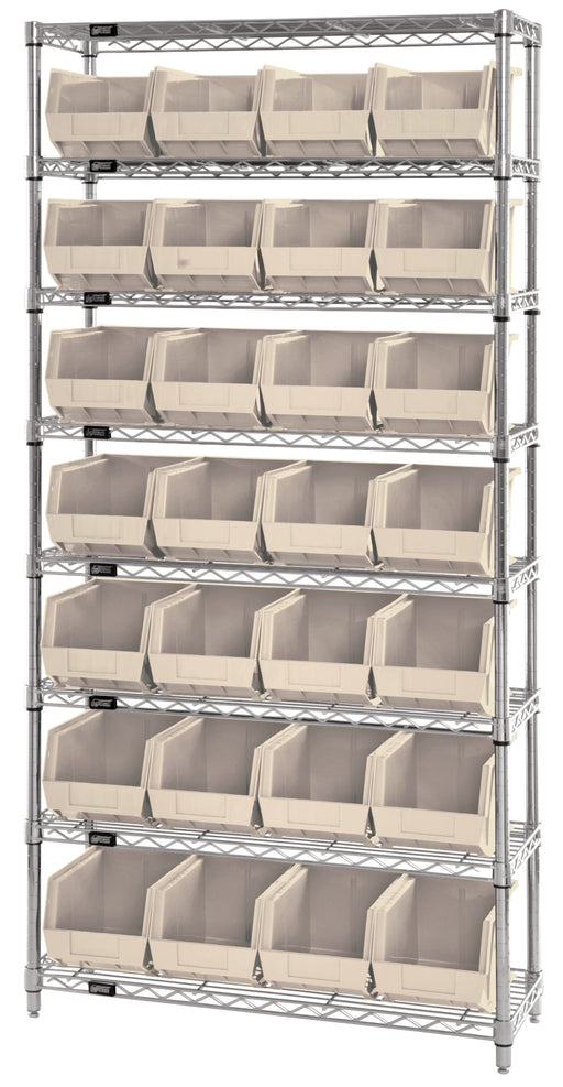 Quantum WR8-240IV | Bin Wire Shelving System