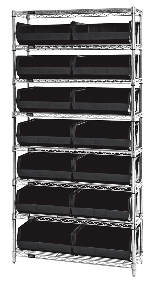 Quantum WR8-250BK | Bin Wire Shelving System