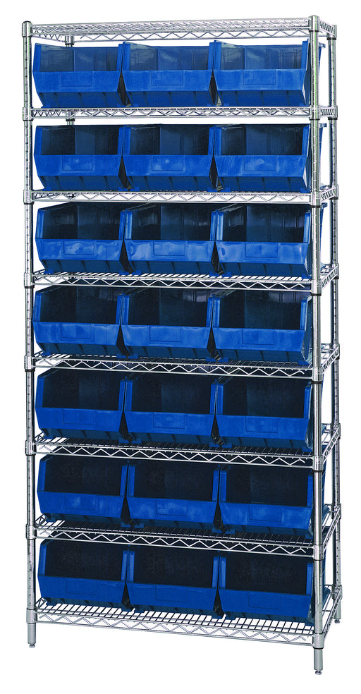 Quantum WR8-255BL | Bin Wire Shelving System