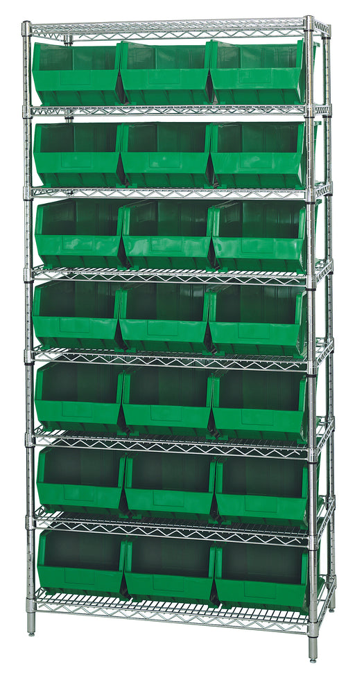 Quantum WR8-255GN | Bin Wire Shelving System