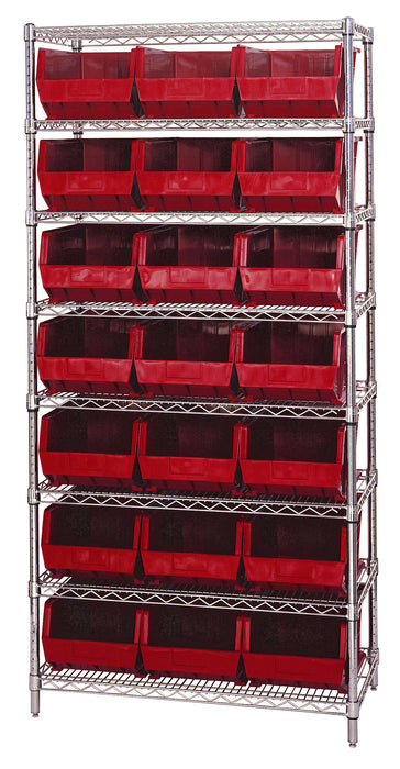 Quantum WR8-255RD | Bin Wire Shelving System