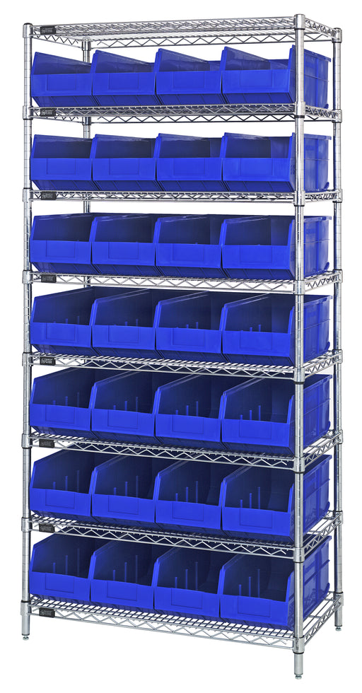 Quantum WR8-423BL | Bin Wire Shelving System