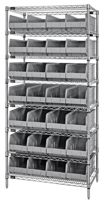 Quantum WR8-423GY | Bin Wire Shelving System