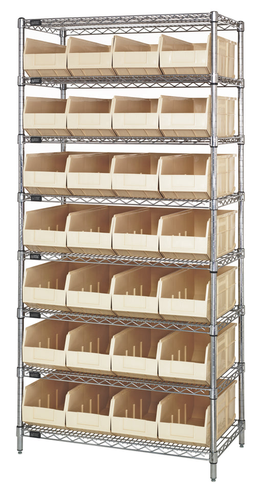 Quantum WR8-423IV | Bin Wire Shelving System